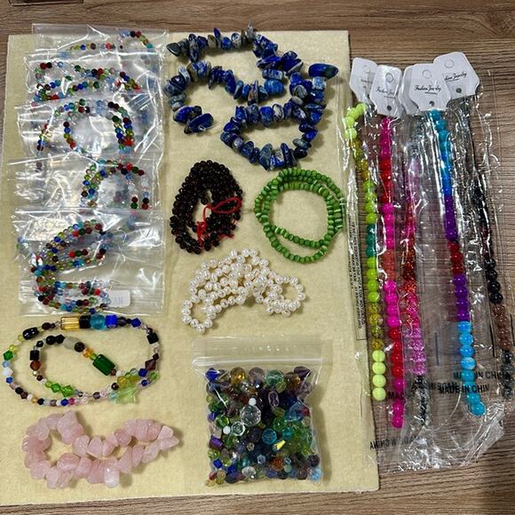 Other - Lot of Mixed Assorted Sizes Colors Shapes GLASS, Crystal Jewelry Craft Beads